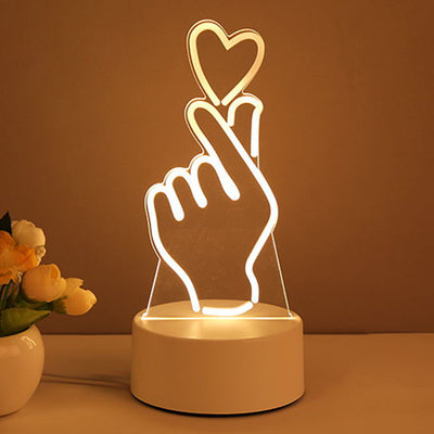 Crafted Comfort 3D Lamp Acrylic USB LED Night Lights Neon Sign Lamp Xmas Home Decorations For Room Decor Valentines Day Gifts