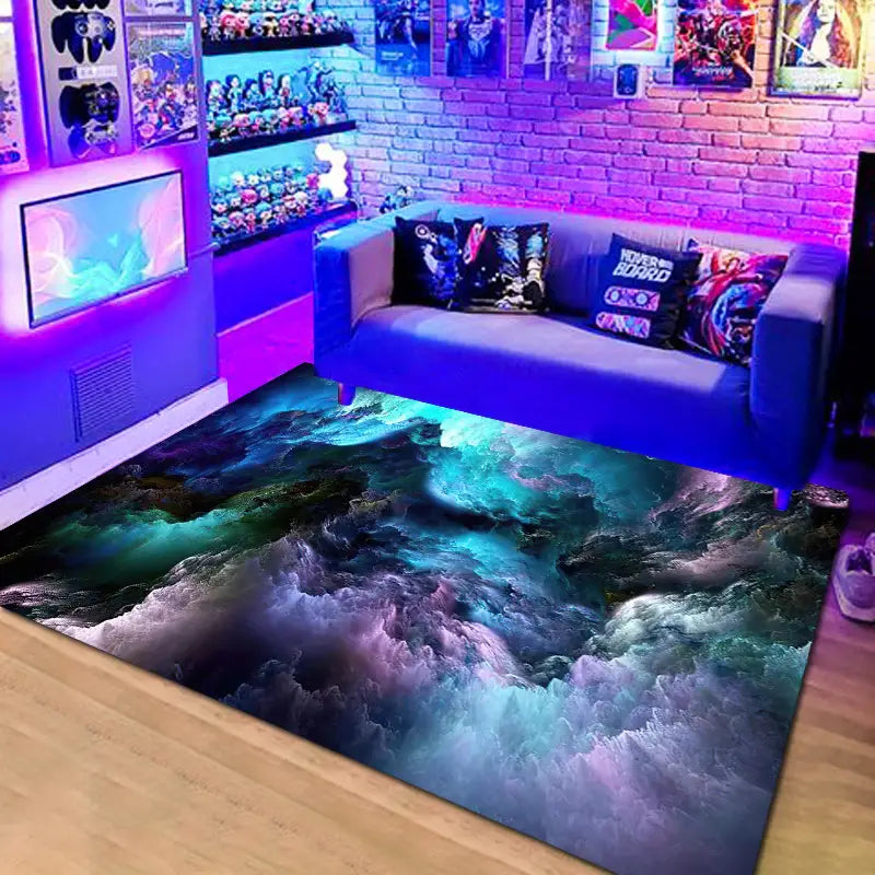 Crafted Comfort 3D Galaxy Space Star Area Rug for Living Room Decor