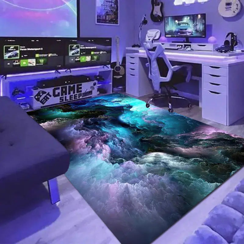 Crafted Comfort 3D Galaxy Space Star Area Rug for Living Room Decor