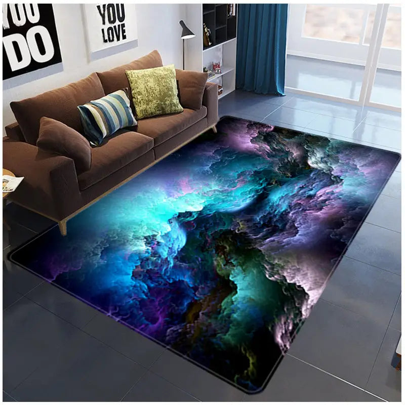 Crafted Comfort 3D Galaxy Space Star Area Rug for Living Room Decor